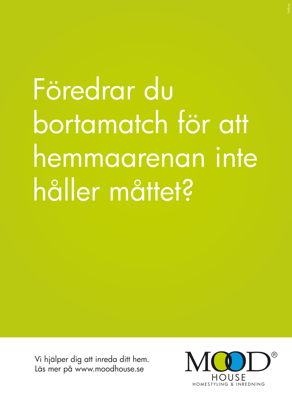 Annons för Moodhouse i fotbollsmagasinet Four four two, av Peter Berglund, Bullit Reklambyrå